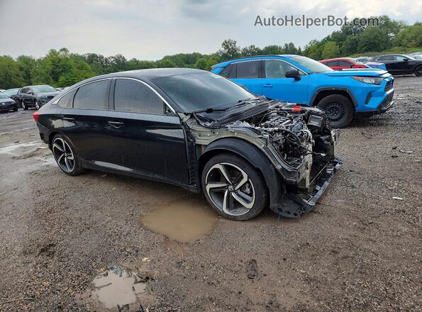 1HGCV1F32KA157372 2019 HONDA ACCORD Black Front right