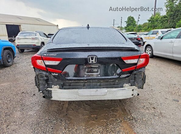 1HGCV1F32KA157372 2019 HONDA ACCORD Black Rear view