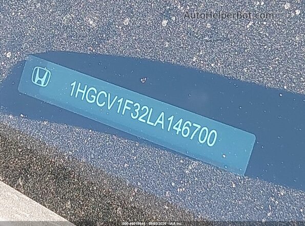 1HGCV1F32LA146700 2020 HONDA ACCORD Black 