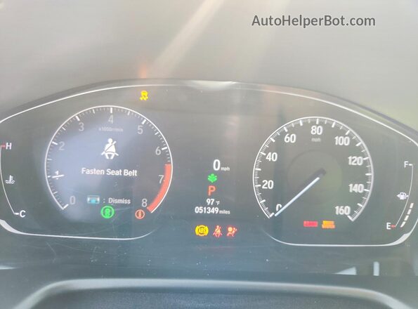 1HGCV1F32NA001904 2022 HONDA ACCORD Белый Вид щитка приборов