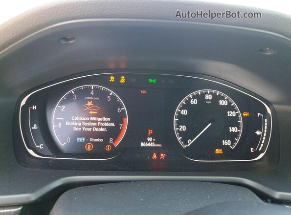 1HGCV1F33KA102722 2019 HONDA ACCORD Silver Вид щитка приладів