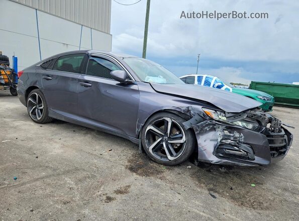 1HGCV1F33KA120542 2019 HONDA ACCORD Gray Przód prawy