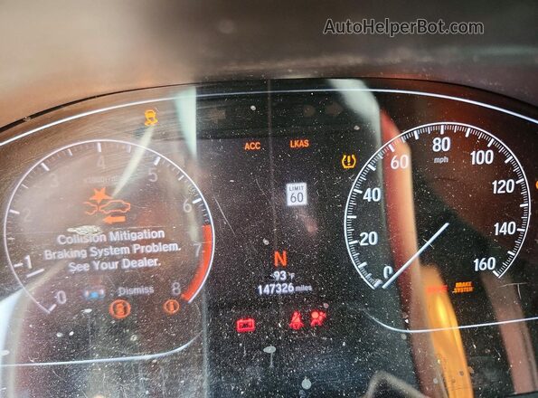 1HGCV1F33KA120542 2019 HONDA ACCORD Gray Widok zestawu wskaźników