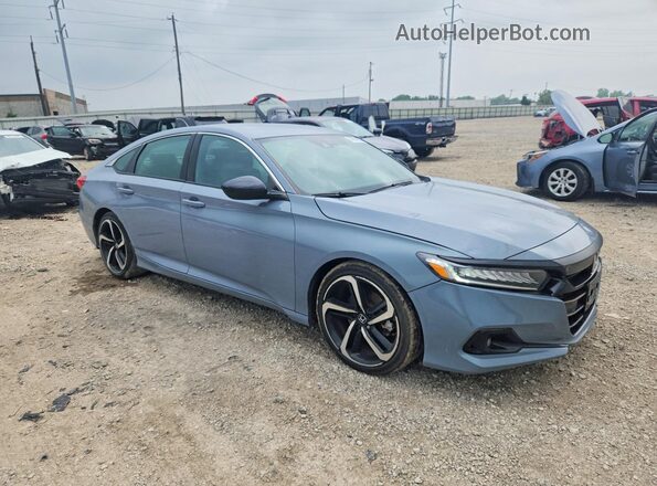 1HGCV1F33NA116852 2022 HONDA ACCORD Blue Delantero derecho