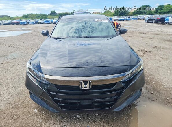 1HGCV1F34JA224374 2018 HONDA ACCORD Black Front view