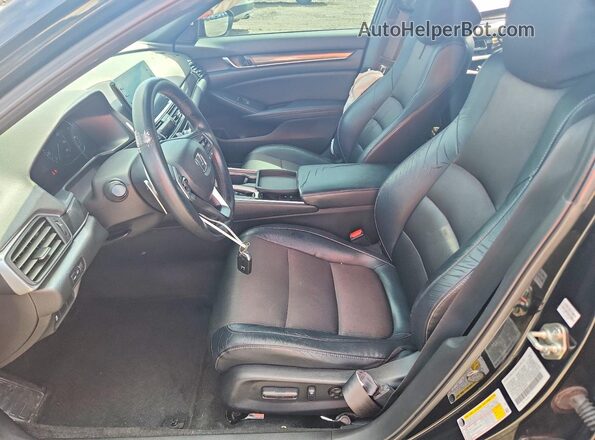 1HGCV1F34JA224374 2018 HONDA ACCORD Black Front interior view