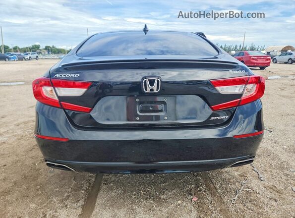 1HGCV1F34JA224374 2018 HONDA ACCORD Black Rear view