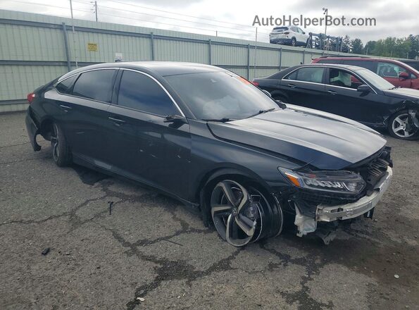 1HGCV1F34LA043858 2020 HONDA ACCORD Черный Передняя правая четверть