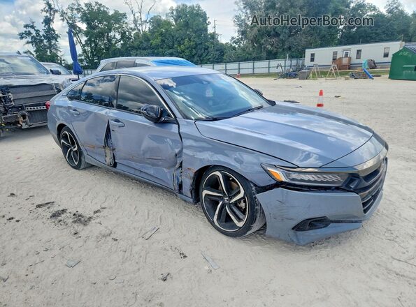 1HGCV1F34NA035780 2022 HONDA ACCORD Blue Delantero derecho