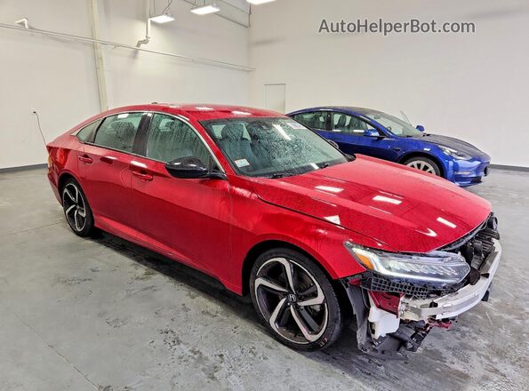 1HGCV1F35MA080533 2021 HONDA ACCORD Red Առջևի աջ