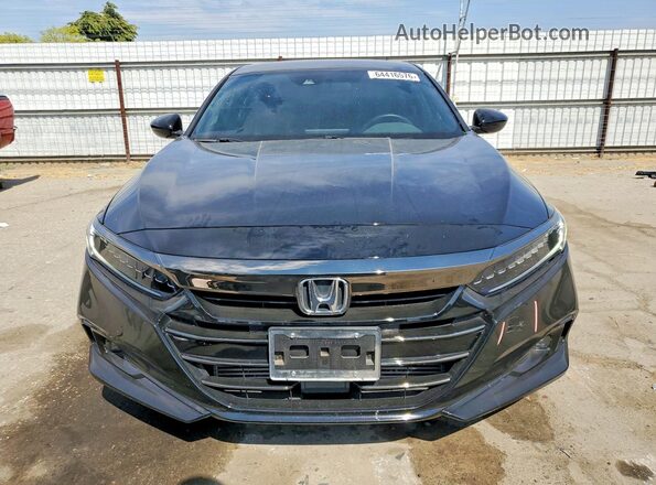 1HGCV1F35NA051776 2022 HONDA ACCORD Black წინა ხედი