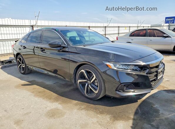 1HGCV1F35NA051776 2022 HONDA ACCORD Black წინა მარჯვენა