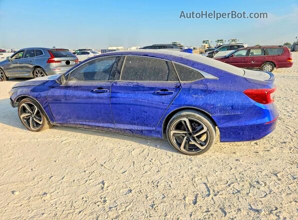 1HGCV1F36JA085980 2018 HONDA ACCORD Blue Tył lewy