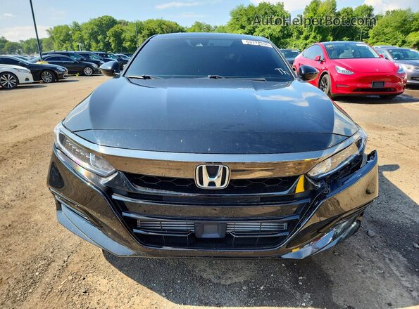 1HGCV1F36KA056593 2019 HONDA ACCORD Black Դիմացի տեսք
