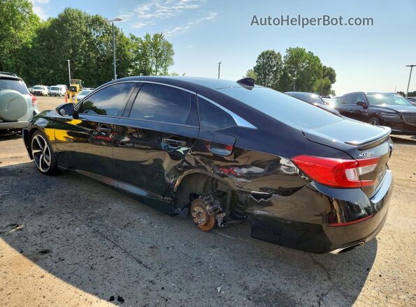 1HGCV1F36KA056593 2019 HONDA ACCORD Black Հետևի ձախ
