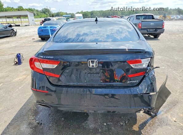 1HGCV1F36KA074091 2019 HONDA ACCORD Black Вид ззаду