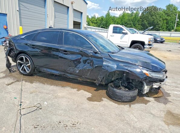 1HGCV1F36KA074091 2019 HONDA ACCORD Black Передня права чверть