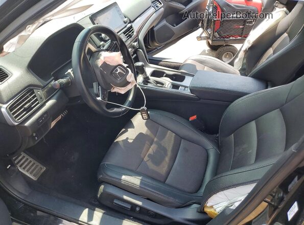 1HGCV1F36KA074091 2019 HONDA ACCORD Black Вид салону спереду