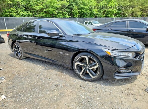 1HGCV1F37JA170939 2018 HONDA ACCORD Черный Передняя правая четверть
