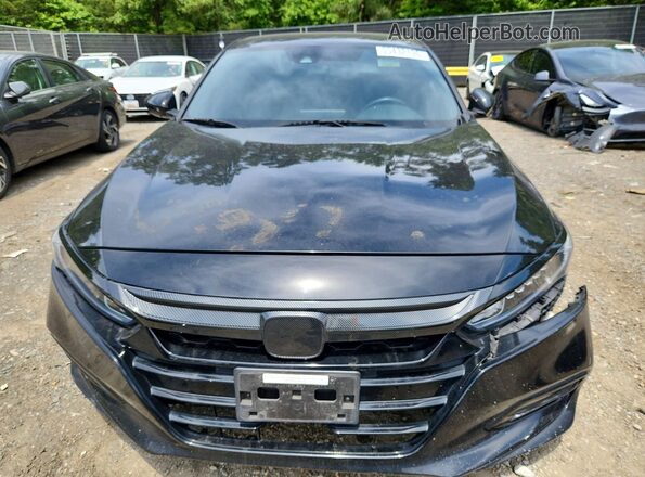 1HGCV1F37JA170939 2018 HONDA ACCORD Черный Вид спереди