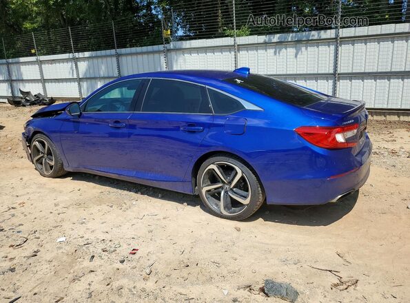 1HGCV1F37KA167461 2019 HONDA ACCORD Blue Հետևի ձախ