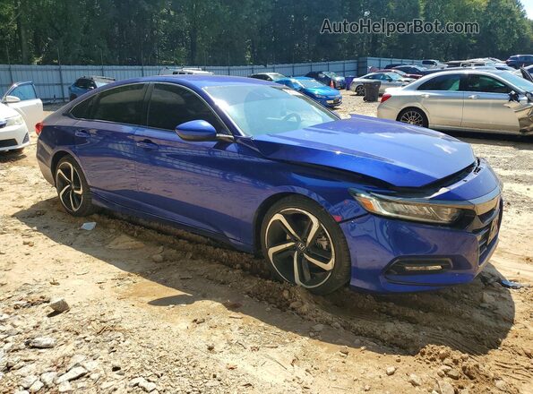 1HGCV1F37KA167461 2019 HONDA ACCORD Blue Առջևի աջ