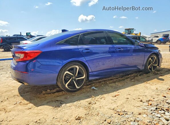 1HGCV1F37KA167461 2019 HONDA ACCORD Blue Հետևի աջ