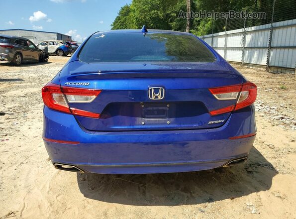 1HGCV1F37KA167461 2019 HONDA ACCORD Blue Հետևի տեսք