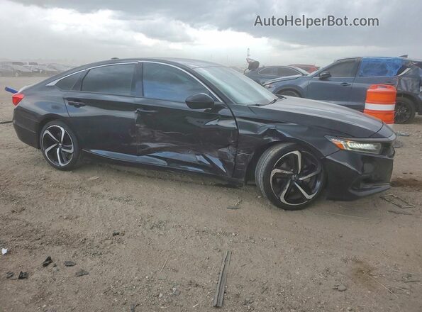 1HGCV1F37MA016204 2021 HONDA ACCORD Черный Передняя правая четверть
