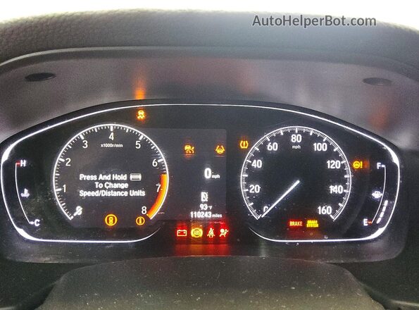 1HGCV1F37NA079580 2022 HONDA ACCORD Silver Instrument cluster view
