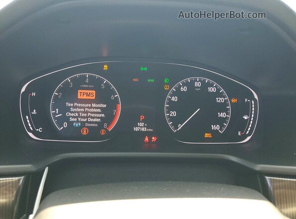 1HGCV1F38KA060919 2019 HONDA ACCORD White Widok zestawu wskaźników