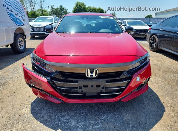 1HGCV1F38NA801302 2022 HONDA ACCORD Red წინა ხედი