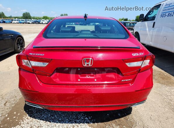 1HGCV1F38NA801302 2022 HONDA ACCORD Red უკანა ხედი