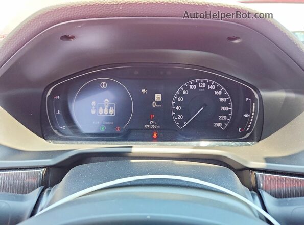 1HGCV1F38NA801302 2022 HONDA ACCORD Red ხელსაწყოთა პანელის ხედი