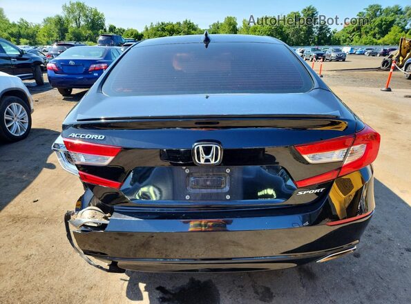 1HGCV1F39JA091837 2018 HONDA ACCORD Black უკანა ხედი