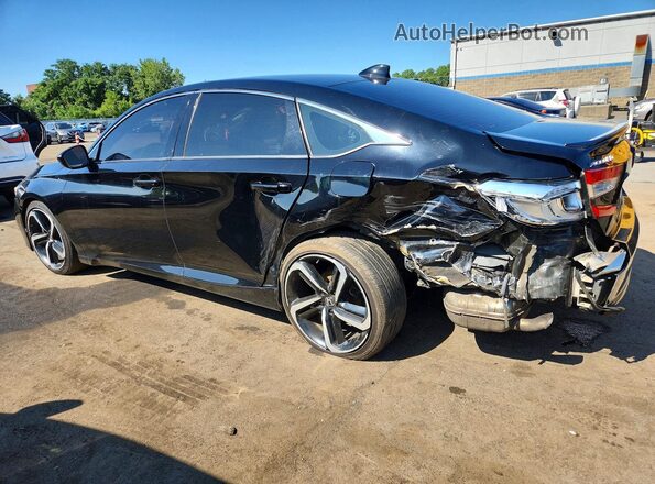 1HGCV1F39JA091837 2018 HONDA ACCORD Black უკანა მარცხენა