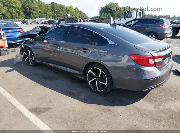 1HGCV1F39KA004195 2019 HONDA ACCORD Gray Trasero izquierdo