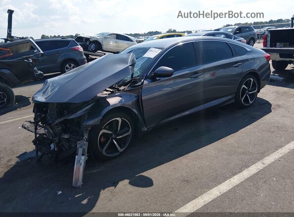 1HGCV1F39KA004195 2019 HONDA ACCORD Gray Vista tres cuartos delantera izquierda