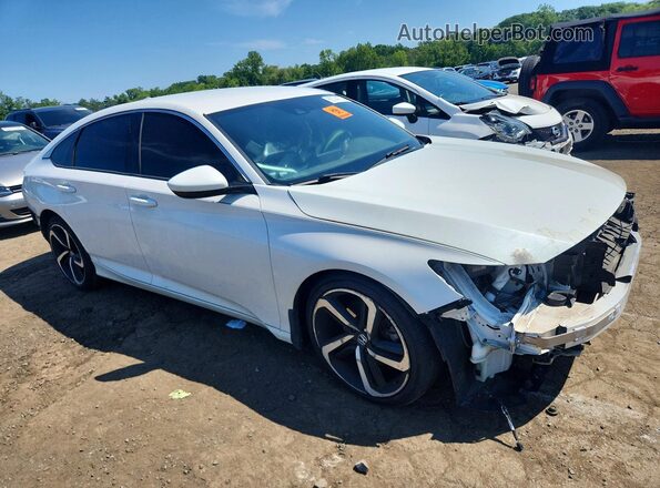 1HGCV1F3XKA050022 2019 HONDA ACCORD White Передня права чверть