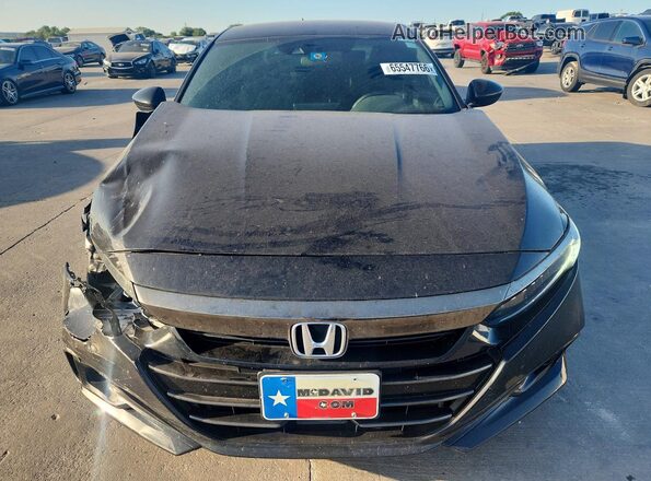 1HGCV1F3XNA063695 2022 HONDA ACCORD Black Вид спереду