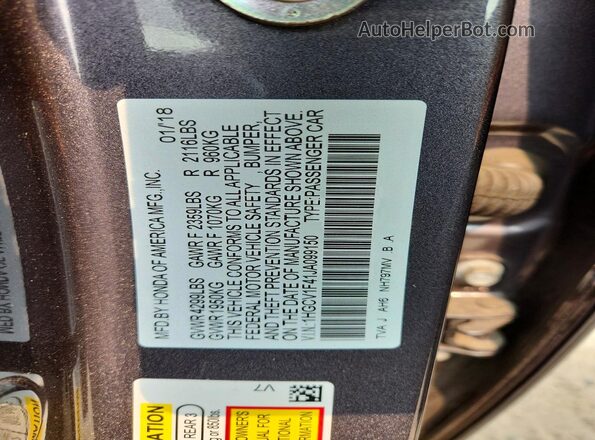 1HGCV1F41JA099150 2018 HONDA ACCORD Gray Вид підкапотного простору