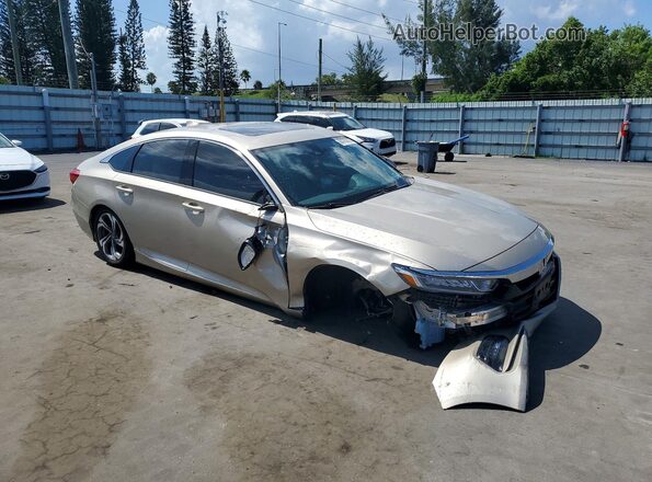 1HGCV1F42LA089553 2020 HONDA ACCORD Beige Delantero derecho