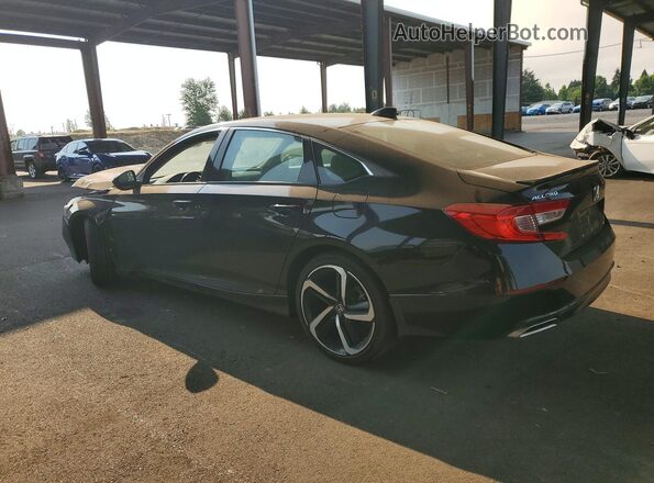 1HGCV1F43MA005662 2021 HONDA ACCORD Black Trasero izquierdo