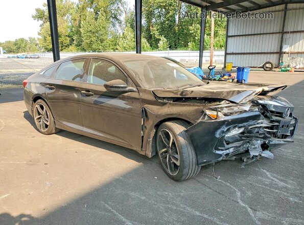 1HGCV1F43MA005662 2021 HONDA ACCORD Black Delantero derecho
