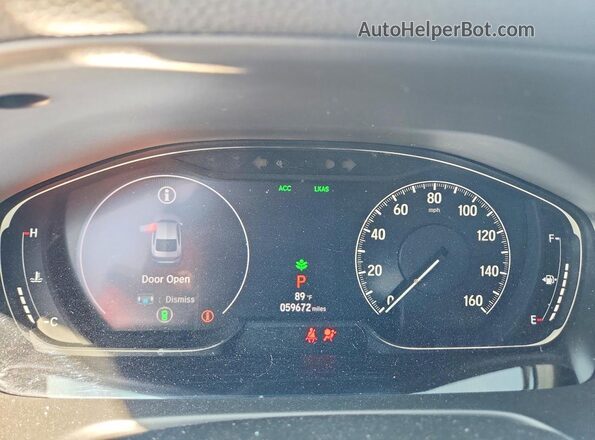 1HGCV1F45KA152563 2019 HONDA ACCORD Blue Вид щитка приладів