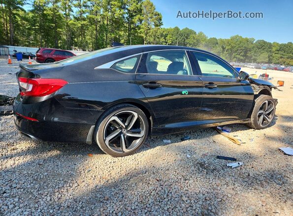 1HGCV1F48MA022649 2021 HONDA ACCORD Black Tył prawy