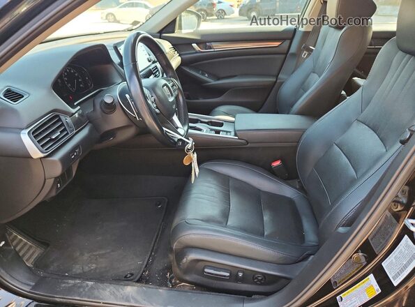 1HGCV1F48MA022649 2021 HONDA ACCORD Black Widok wnętrza z przodu