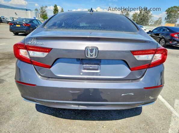1HGCV1F49KA009793 2019 HONDA ACCORD Gray უკანა ხედი