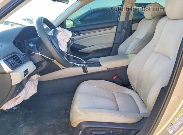 1HGCV1F49KA091752 2019 HONDA ACCORD Желто-коричневый Вид салона спереди