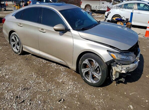 1HGCV1F49KA091752 2019 HONDA ACCORD Желто-коричневый Передняя правая четверть